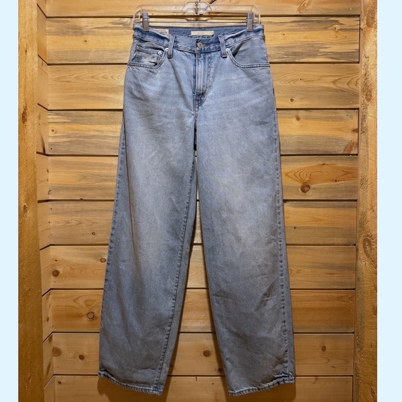 Levi's Denim - Levi's Premium Baggy Dad Jeans Light Wash Distressed Waist 25